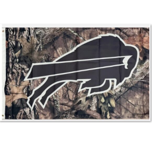 NEW Buffalo Bills Forest Camo Double Sided Blanket Thick 3x5 NFL Flag - Picture 1 of 3